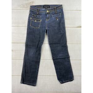 Vintage Baby Phat Jeans Girls 8 Blue Denim Embroidered Cat Kids Y2K 90s